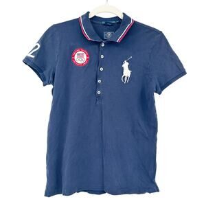 Ralph Lauren Womens 2012 London Olympics Team USA Big Pony Logo Polo Shirt Large